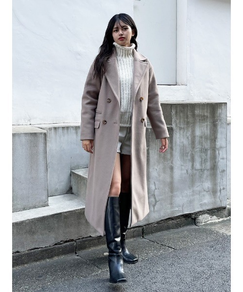 ENVYM（アンビー）の「メルトンＬＯＮＧ ＣＴ（その他アウター・レディース・ベージュ/ブラック/アイボリー・FREE）」の7枚目の写真