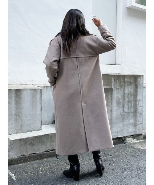 ENVYM（アンビー）の「メルトンＬＯＮＧ ＣＴ（その他アウター・レディース・ベージュ/ブラック/アイボリー・FREE）」の8枚目の写真