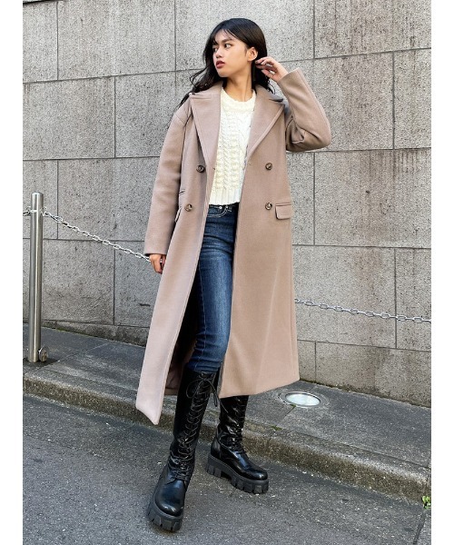 ENVYM（アンビー）の「メルトンＬＯＮＧ ＣＴ（その他アウター・レディース・ベージュ/ブラック/アイボリー・FREE）」の9枚目の写真