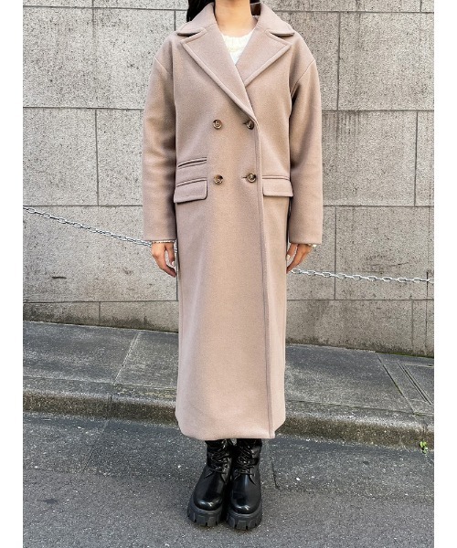 ENVYM（アンビー）の「メルトンＬＯＮＧ ＣＴ（その他アウター・レディース・ベージュ/ブラック/アイボリー・FREE）」の10枚目の写真