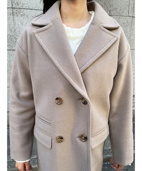 ENVYM（アンビー）の「メルトンＬＯＮＧ ＣＴ（その他アウター・レディース・ベージュ/ブラック/アイボリー・FREE）」の15枚目の写真