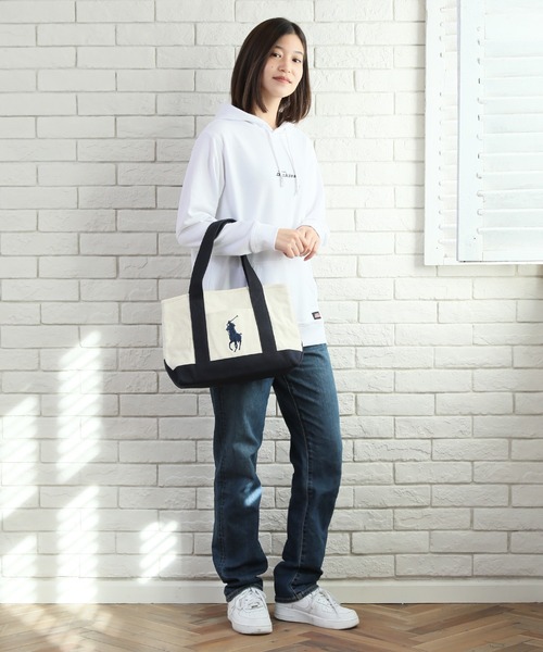 POLO RALPH LAUREN（ポロ ラルフ ローレン）の「【POLO RALPH LAUREN/ポロ ラルフローレン】キャンバストートバッグ（トートバッグ・レディース・ネイビー/ホワイト×ブラック/ホワイト×ネイビー/ブラック×レッド/ネイビー×ホワイト・FREE）」の22枚目の写真