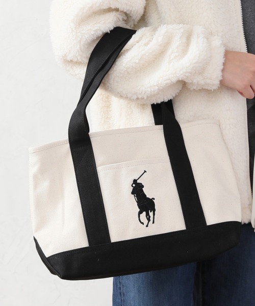 POLO RALPH LAUREN（ポロ ラルフ ローレン）の「【POLO RALPH LAUREN/ポロ ラルフローレン】キャンバストートバッグ（トートバッグ・レディース・ネイビー/ホワイト×ブラック/ホワイト×ネイビー/ブラック×レッド/ネイビー×ホワイト・FREE）」の10枚目の写真