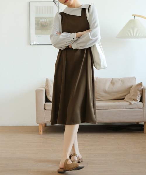 MAISON DE THERESE(メゾン ド テレーズ)の「バイカラーワンピース(ワンピース・レディース・ブラウン/ブラック・SMALL/MEDIUM/LARGE)」の16枚目の写真