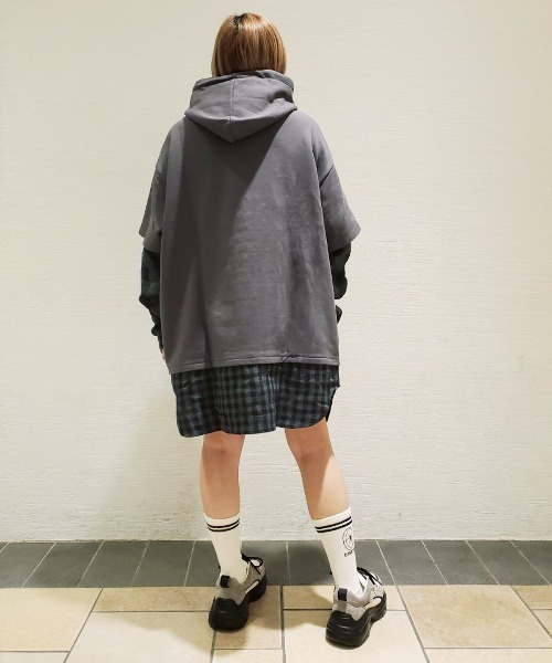 CANDY STRIPPERE.T. LAYERED HOODIE