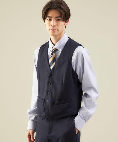 WORK TRIP OUTFITS GREEN LABEL RELAXING（ワークトリップアウトフィッツグリーンレーベル リラクシング）の「WTO ジャージ 5B ベスト -ウォッシャブル- ＊＊（スーツベスト・メンズ・ネイビー/グレー・M/46/L/48/XL/50/S/44）」の2枚目の写真
