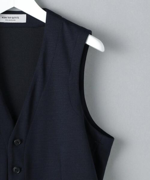 WORK TRIP OUTFITS GREEN LABEL RELAXING（ワークトリップアウトフィッツグリーンレーベル リラクシング）の「WTO ジャージ 5B ベスト -ウォッシャブル- ＊＊（スーツベスト・メンズ・ネイビー/グレー・M/46/L/48/XL/50/S/44）」の14枚目の写真