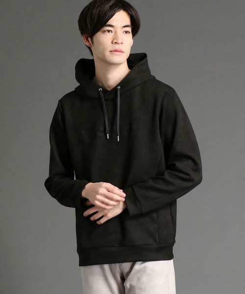 NICOLE CLUB FOR MEN（ニコルクラブフォーメン）の「スウェードプルオーバーパーカー（パーカー・メンズ・ブラック/シルバーグレー/グレー系その他/ライトベージュ・MEDIUM/LARGE/X-LARGE）」の2枚目の写真