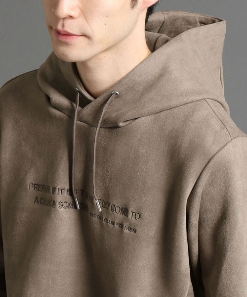 NICOLE CLUB FOR MEN（ニコルクラブフォーメン）の「スウェードプルオーバーパーカー（パーカー・メンズ・ブラック/シルバーグレー/グレー系その他/ライトベージュ・MEDIUM/LARGE/X-LARGE）」の8枚目の写真