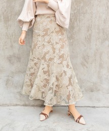 シアーフラワーマーメイドスカート