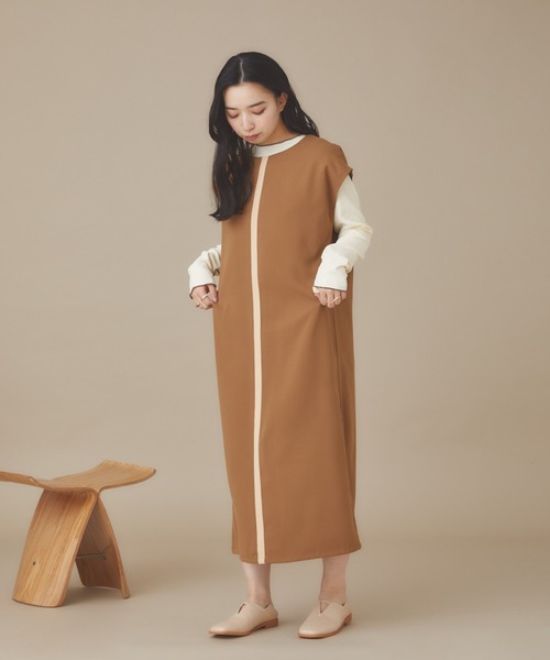 moi tytto（モイテュット）の「リバーシブルラインワンピース（ワンピース・レディース・ベージュ/ブラウン・FREE）」の13枚目の写真