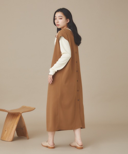 moi tytto（モイテュット）の「リバーシブルラインワンピース（ワンピース・レディース・ベージュ/ブラウン・FREE）」の15枚目の写真