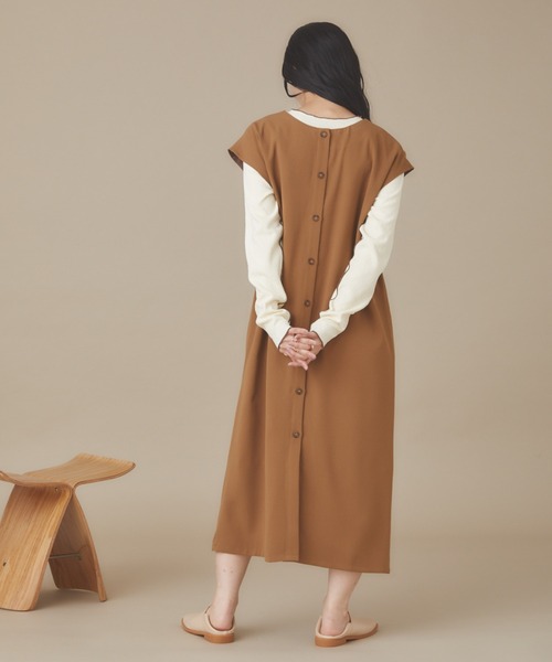 moi tytto（モイテュット）の「リバーシブルラインワンピース（ワンピース・レディース・ベージュ/ブラウン・FREE）」の18枚目の写真