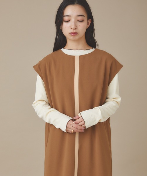moi tytto（モイテュット）の「リバーシブルラインワンピース（ワンピース・レディース・ベージュ/ブラウン・FREE）」の19枚目の写真