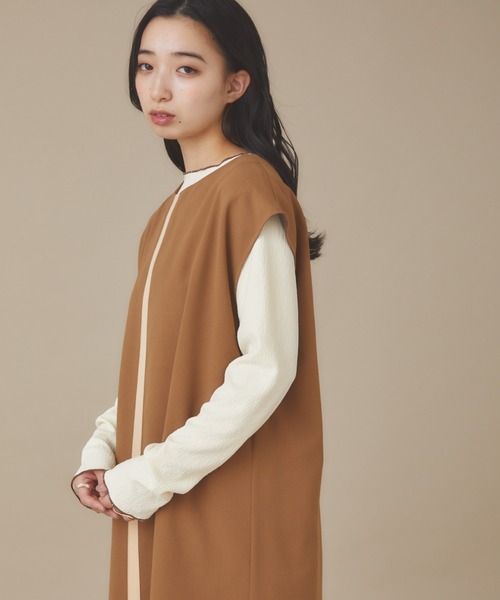 moi tytto（モイテュット）の「リバーシブルラインワンピース（ワンピース・レディース・ベージュ/ブラウン・FREE）」の20枚目の写真