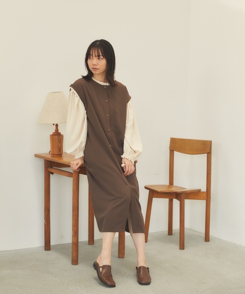 moi tytto（モイテュット）の「リバーシブルラインワンピース（ワンピース・レディース・ベージュ/ブラウン・FREE）」の8枚目の写真