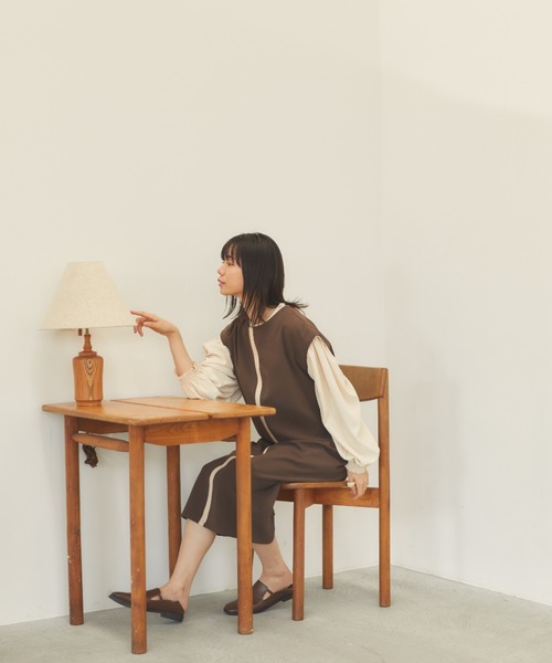 moi tytto（モイテュット）の「リバーシブルラインワンピース（ワンピース・レディース・ベージュ/ブラウン・FREE）」の12枚目の写真