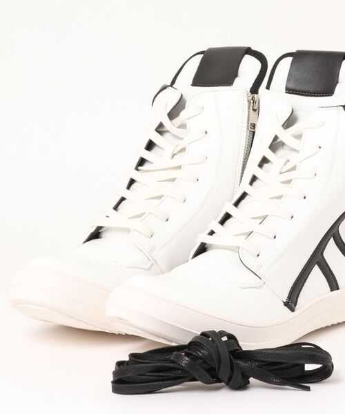 semantic design（セマンティックデザイン）の「ハイカット コンビスニーカー（スニーカー・メンズ・ホワイト/ブラック・MEDIUM/LARGE）」の5枚目の写真