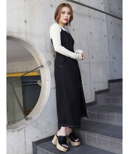 MURUA(ムルーア)の「ラップジャンスカ(ワンピース・レディース・ブラック/グレー/アイボリー・1/2)」の6枚目の写真