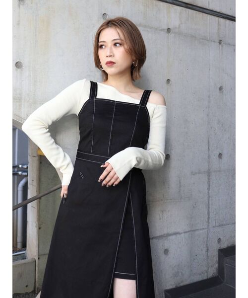 MURUA(ムルーア)の「ラップジャンスカ(ワンピース・レディース・ブラック/グレー/アイボリー・1/2)」の16枚目の写真