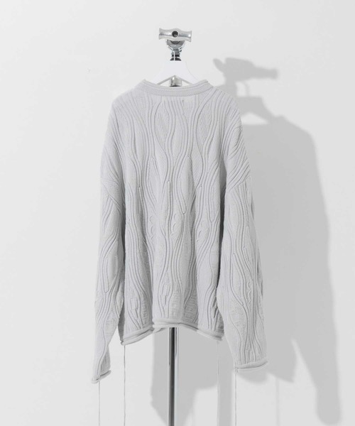 MAISON SPECIAL（メゾンスペシャル）の「《ユニセックスアイテム》ブリスタージャガードプライムオーバークルーネックニットプルオーバー【MAISON SPECIAL/メゾンスペシャル】（ニット/セーター・メンズ・ブラック/マルチ/グレイッシュベージュ・1/2）」の20枚目の写真