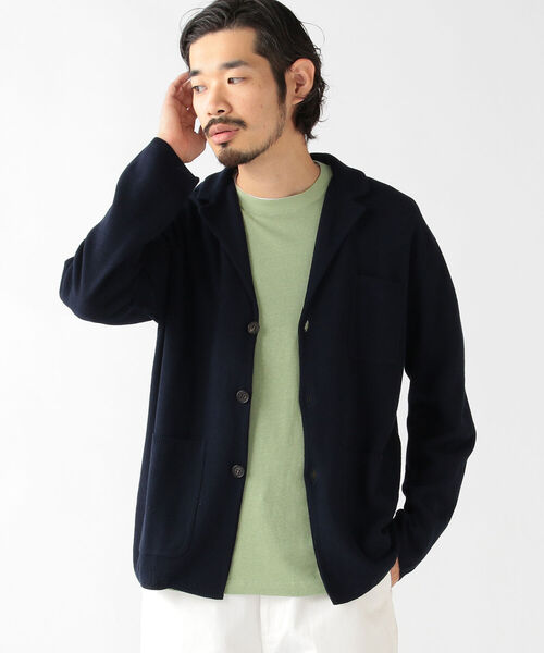 BATONER(バトナー)の「BATONER × BEAMS PLUS / 別注 3BUTTON KNIT JACKET COTTON LINEN(テーラードジャケット・メンズ・ネイビー/グレー・2/1/3/4)」の2枚目の写真