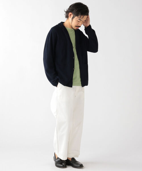 BATONER(バトナー)の「BATONER × BEAMS PLUS / 別注 3BUTTON KNIT JACKET COTTON LINEN(テーラードジャケット・メンズ・ネイビー/グレー・2/1/3/4)」の6枚目の写真