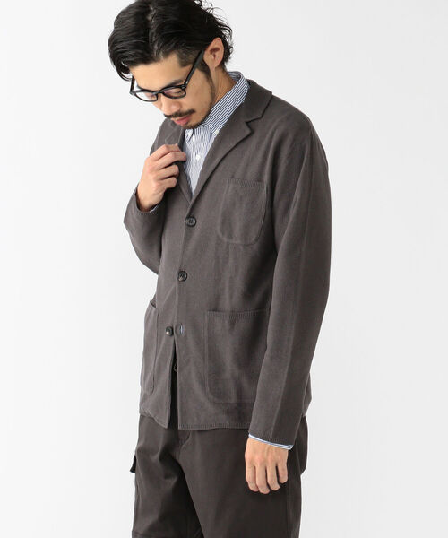 BATONER(バトナー)の「BATONER × BEAMS PLUS / 別注 3BUTTON KNIT JACKET COTTON LINEN(テーラードジャケット・メンズ・ネイビー/グレー・2/1/3/4)」の7枚目の写真