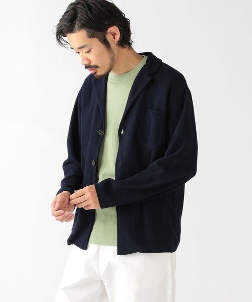 BATONER(バトナー)の「BATONER × BEAMS PLUS / 別注 3BUTTON KNIT JACKET COTTON LINEN(テーラードジャケット・メンズ・ネイビー/グレー・2/1/3/4)」の8枚目の写真