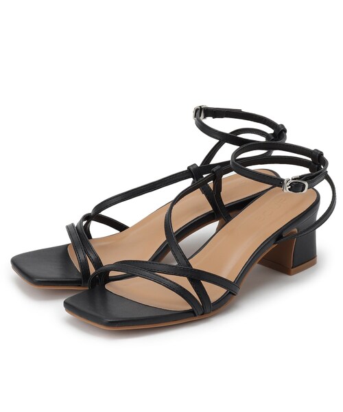 SOUP（スープ）の「◆スクエアコードサンダル（サンダル・レディース・ブラック/アイボリー/サンドベージュ・40/35/30）」の3枚目の写真