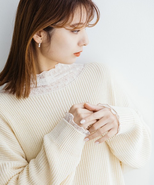 ZAKKA-BOX(ザッカボックス)の「ざっくりチュニック丈サイドスリットニット(ニット/セーター・レディース・ネイビー/ラベンダー/イエロー系/アイボリー・FREE)」の19枚目の写真
