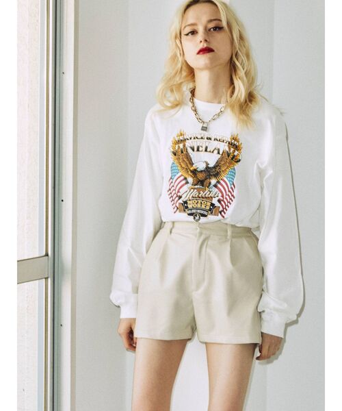 jouetie(ジュエティ)の「MOTOR EAGLE ロゴロンT(Tシャツ/カットソー・レディース・オフホワイト/ブラック/ピンク・MEDIUM)」の11枚目の写真