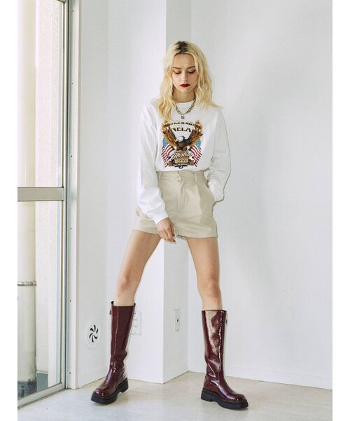 jouetie(ジュエティ)の「MOTOR EAGLE ロゴロンT(Tシャツ/カットソー・レディース・オフホワイト/ブラック/ピンク・MEDIUM)」の14枚目の写真