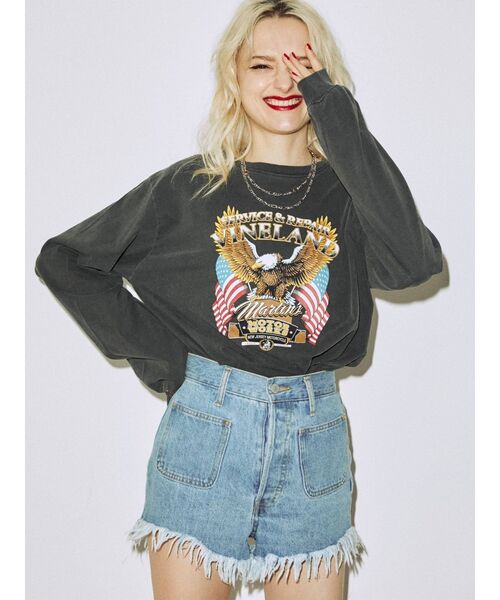 jouetie(ジュエティ)の「MOTOR EAGLE ロゴロンT(Tシャツ/カットソー・レディース・オフホワイト/ブラック/ピンク・MEDIUM)」の18枚目の写真