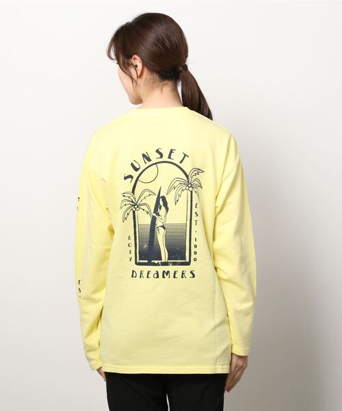 ROXY(ロキシー)の「ロキシー ROXY SUNSET DREAMERS LS(Tシャツ/カットソー・レディース・イエロー/ホワイト/ブラック/ホワイト系・S/L/M)」の6枚目の写真