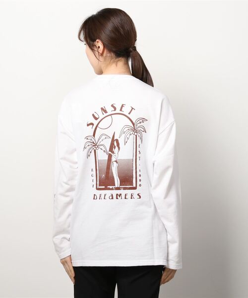 ROXY(ロキシー)の「ロキシー ROXY SUNSET DREAMERS LS(Tシャツ/カットソー・レディース・イエロー/ホワイト/ブラック/ホワイト系・S/L/M)」の7枚目の写真