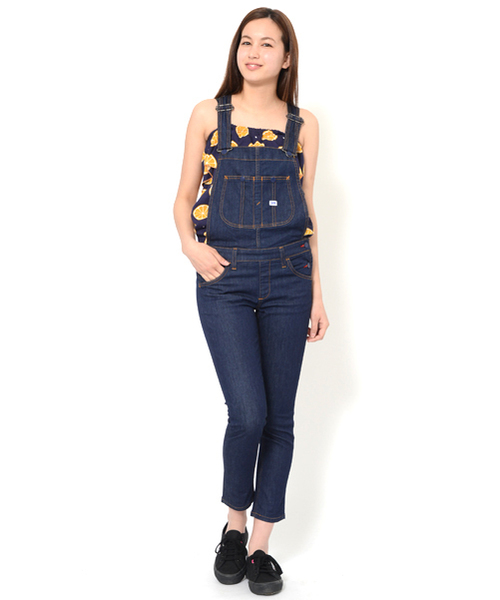 Lee(リー)の「【Zipper夏号掲載】X-girl × LEE CLAIRE JEAN OVERALLS(つなぎ/オールインワン・レディース・インディゴブルー/ライトインディゴブルー・25inch/26inch/27inch)」の2枚目の写真