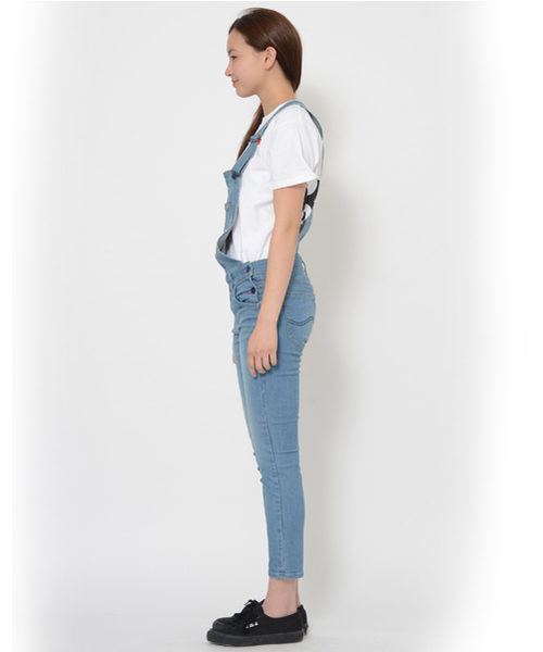 Lee(リー)の「【Zipper夏号掲載】X-girl × LEE CLAIRE JEAN OVERALLS(つなぎ/オールインワン・レディース・インディゴブルー/ライトインディゴブルー・25inch/26inch/27inch)」の8枚目の写真