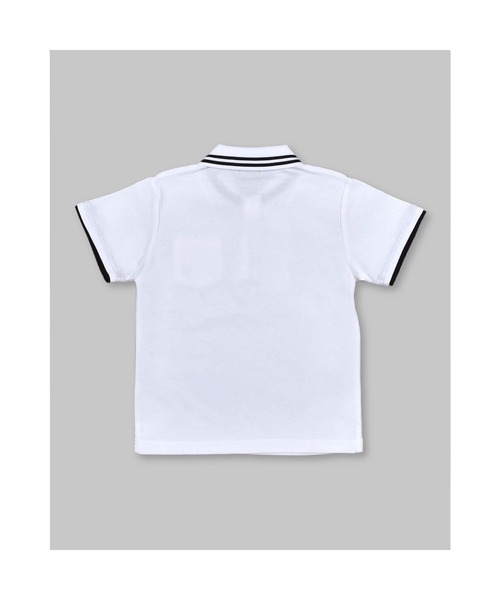 BeBe（ベベ）の「BeBe/クール＋ライン襟カノコポロシャツ(80~140cm)（ポロシャツ・キッズ・ホワイト/ブラック・90/100/110/120/80/130/140）」の3枚目の写真