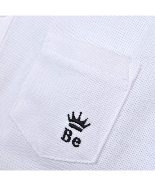 BeBe（ベベ）の「BeBe/クール＋ライン襟カノコポロシャツ(80~140cm)（ポロシャツ・キッズ・ホワイト/ブラック・90/100/110/120/80/130/140）」の5枚目の写真