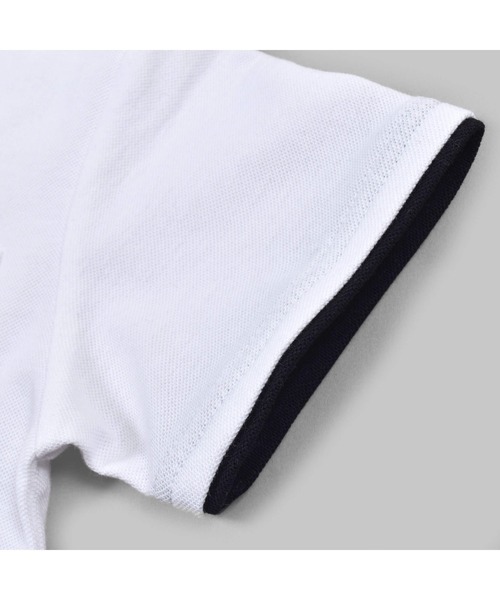 BeBe（ベベ）の「BeBe/クール＋ライン襟カノコポロシャツ(80~140cm)（ポロシャツ・キッズ・ホワイト/ブラック・90/100/110/120/80/130/140）」の6枚目の写真