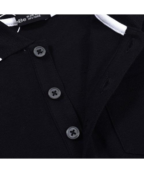 BeBe（ベベ）の「BeBe/クール＋ライン襟カノコポロシャツ(80~140cm)（ポロシャツ・キッズ・ホワイト/ブラック・90/100/110/120/80/130/140）」の14枚目の写真