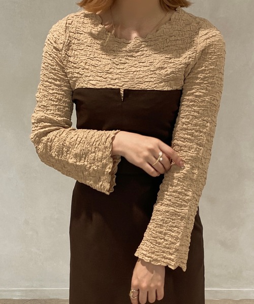 apres jour clair(アプレジュールクレア)の「【apres jour clair】ポコポコフレアスリーブT【ZOZOTOWN限定アイテム】(Tシャツ/カットソー・レディース・アイボリー/ベージュ・X-LARGE/フリー)」の12枚目の写真