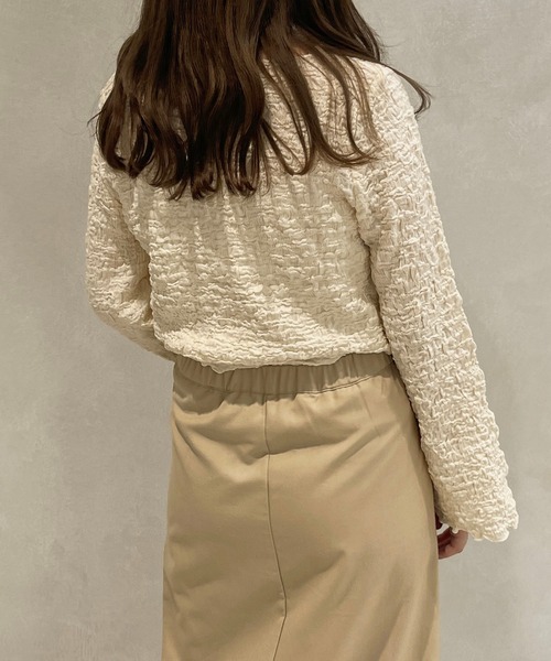 apres jour clair(アプレジュールクレア)の「【apres jour clair】ポコポコフレアスリーブT【ZOZOTOWN限定アイテム】(Tシャツ/カットソー・レディース・アイボリー/ベージュ・X-LARGE/フリー)」の5枚目の写真