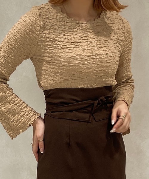 apres jour clair(アプレジュールクレア)の「【apres jour clair】ポコポコフレアスリーブT【ZOZOTOWN限定アイテム】(Tシャツ/カットソー・レディース・アイボリー/ベージュ・X-LARGE/フリー)」の18枚目の写真