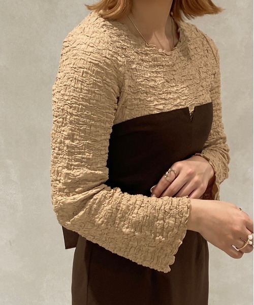 apres jour clair(アプレジュールクレア)の「【apres jour clair】ポコポコフレアスリーブT【ZOZOTOWN限定アイテム】(Tシャツ/カットソー・レディース・アイボリー/ベージュ・X-LARGE/フリー)」の19枚目の写真