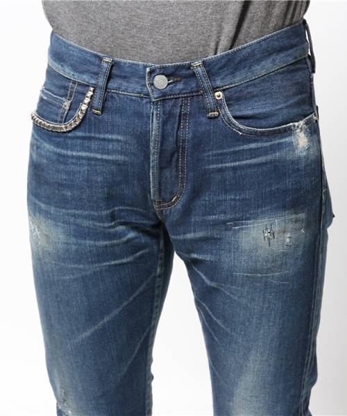 HYSTERIC GLAMOUR（ヒステリックグラマー）の「LUR加工デニム スリムストレートPT（デニムパンツ・メンズ・インディゴブルー・28inch/30inch/31inch/32inch/34inch/29inch）」の5枚目の写真