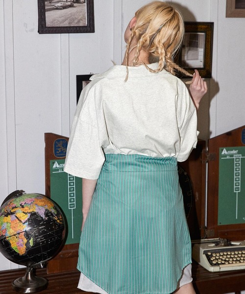 U.S. POLO ASSN.（ユーエスポロアッスン）の「U.S. POLO ASSN. /ユーエスポロアッスン 別注ワンポイント刺繍 ハーフジップカットソー（Tシャツ/カットソー・レディース・ライトブルー/ブラック/ブルー/グリーン/オートミール/杢グレー/ライトイエロー/ピンク/ネイビー/アイボリー/ワイン・FREE）」の19枚目の写真