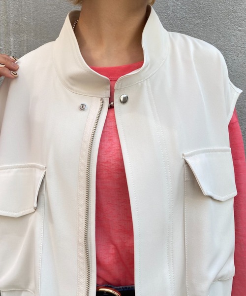 CIAOPANIC（チャオパニック）の「パンツとセットアップ可、ミリタリーベスト（ベスト・レディース・グリーン/アイボリー・FREE）」の8枚目の写真