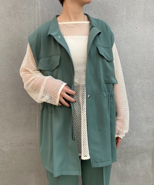 CIAOPANIC（チャオパニック）の「パンツとセットアップ可、ミリタリーベスト（ベスト・レディース・グリーン/アイボリー・FREE）」の20枚目の写真